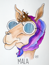 Load image into Gallery viewer, watercolor alpaca stylish alpaca classy alpaca alpaca art
